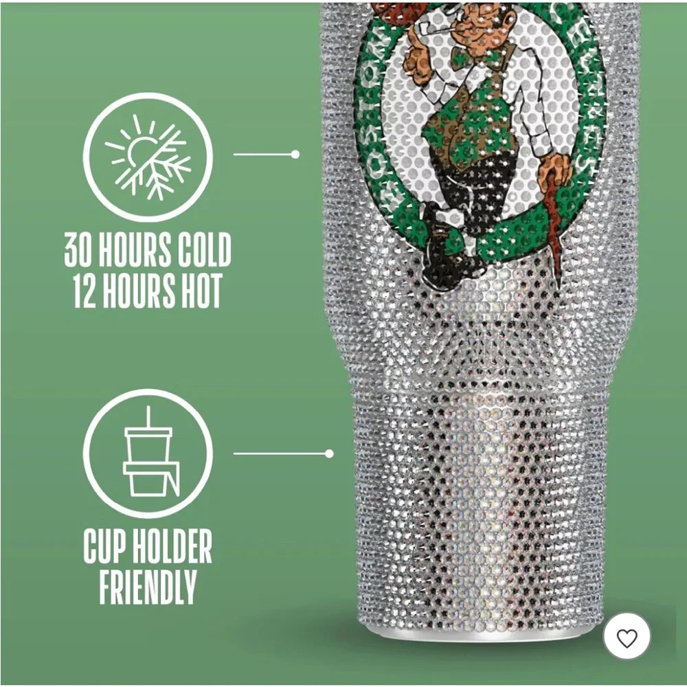 NWT Hydrapeak NBA Licensed 40oz Bling Voyager Stainless Steel Tumbler Rhinestone